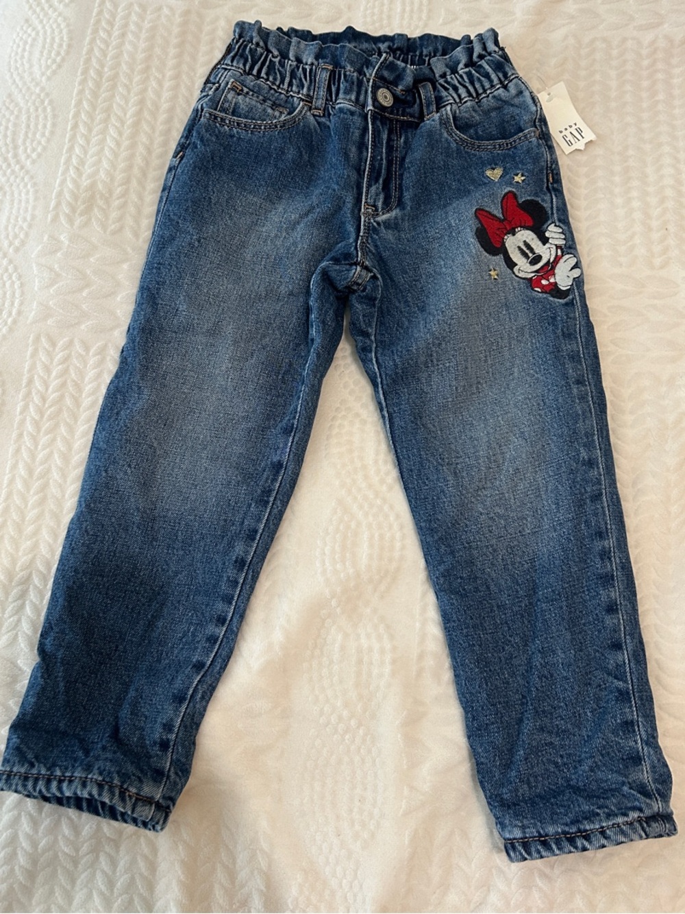 NWT!! Baby GAP Minnie Mouse Embroidered Denim Pants